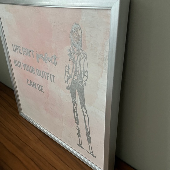 NWT Art life isn’t perfect, but your outfit can be! 16”x16”x1.25” pink silver - Picture 2 of 2